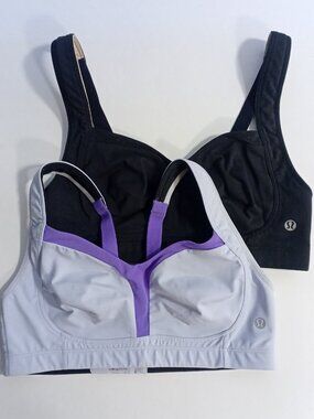 2 Lululemon Ta Ta Tamer Sports Bras Size 34C Cool Breeze Light Blue Bundle